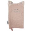 EKO žínka bavlnená s uškami Cat Rose pink 20x15 cm