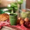 HKLIVING Set 4ks zelený keramický hrnček s vrúbkami The Emeralds - Ø 8,3*8cm - HKLIVING