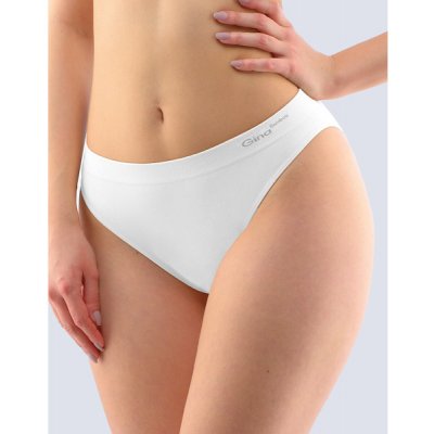 GINA dámské kalhotky klasické s úzkým bokem, úzký bok, bezešvé, jednobarevné Bamboo PureLine 00018P - bílá S/M, vel. S/M, Bílá