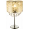 GLOBO 15187T3 AMY stolná lampa s akrylovými krištáľmi D320mm 1xE27 matný nikel, zlatá