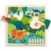 DJECO Na farme: drevené puzzle (15 dielikov)