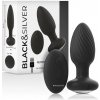 Black&Silver Wells Anal Plug Silicone Remote Control