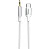 Kábel SWISSTEN USB-C na 3,5 mm jack - 1,5 m - biely / strieborný