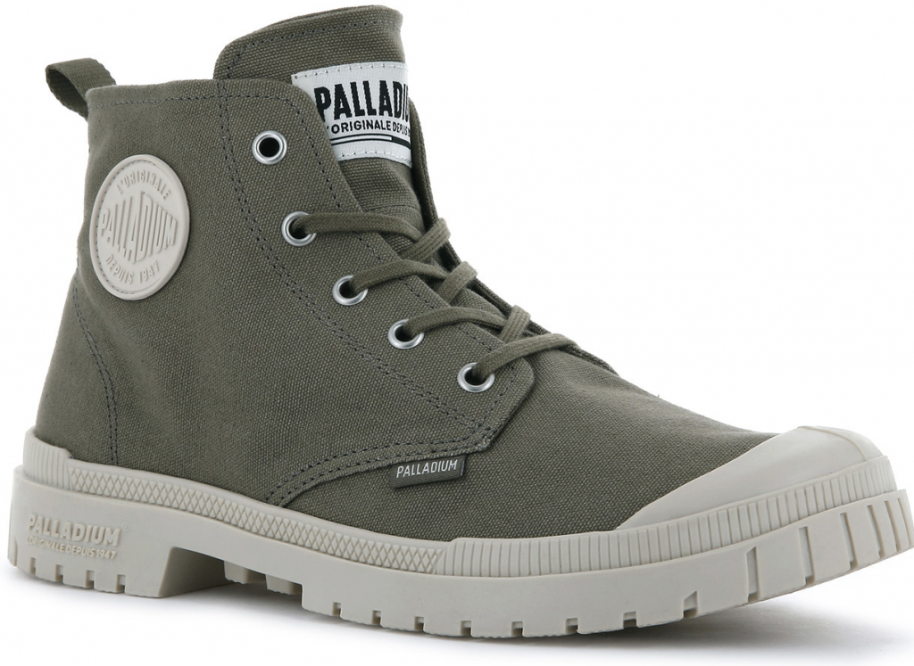 Palladium módne topánky PAMPA SP20 HI CANVAS DUSKY GREEN zelená