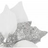 SPRINGOS Vianočná hviezda s klipom 23x8,5cm bielo-strieborná vianočná ozdoba