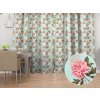 Biante Zamatový záves Tamara TMR-038 Ružová záhrada na svetlo modrom 135x210 cm