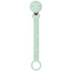 NATTOU Klip na cumlík silikón s potlačou mint green