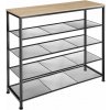 tectake 404296 botník sheffield 100x30,5x93cm - industrial svetlé drevo, dub sonoma