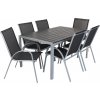 Rauman Záhradná zostava Lucio, obdĺžnik - 6 miest, čierna / sivá