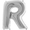 Nafukovací balónik písmeno R strieborné 102 cm - Grabo