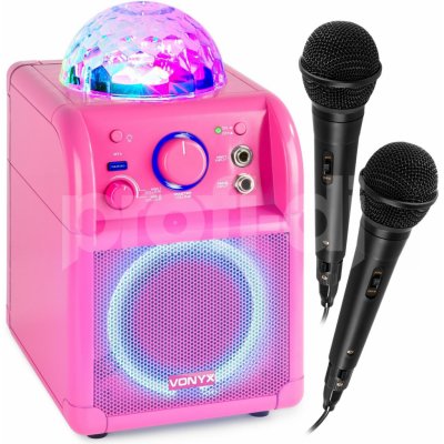 Vonyx SBS55P BT Karaoke Reproduktor s LED Ball růžová