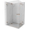 Mexen Lunar-F Duo, skladací sprchový kút 75 x 70 cm, 8mm číre sklo, profil ružové zlato, 836-075L-070P-60-00