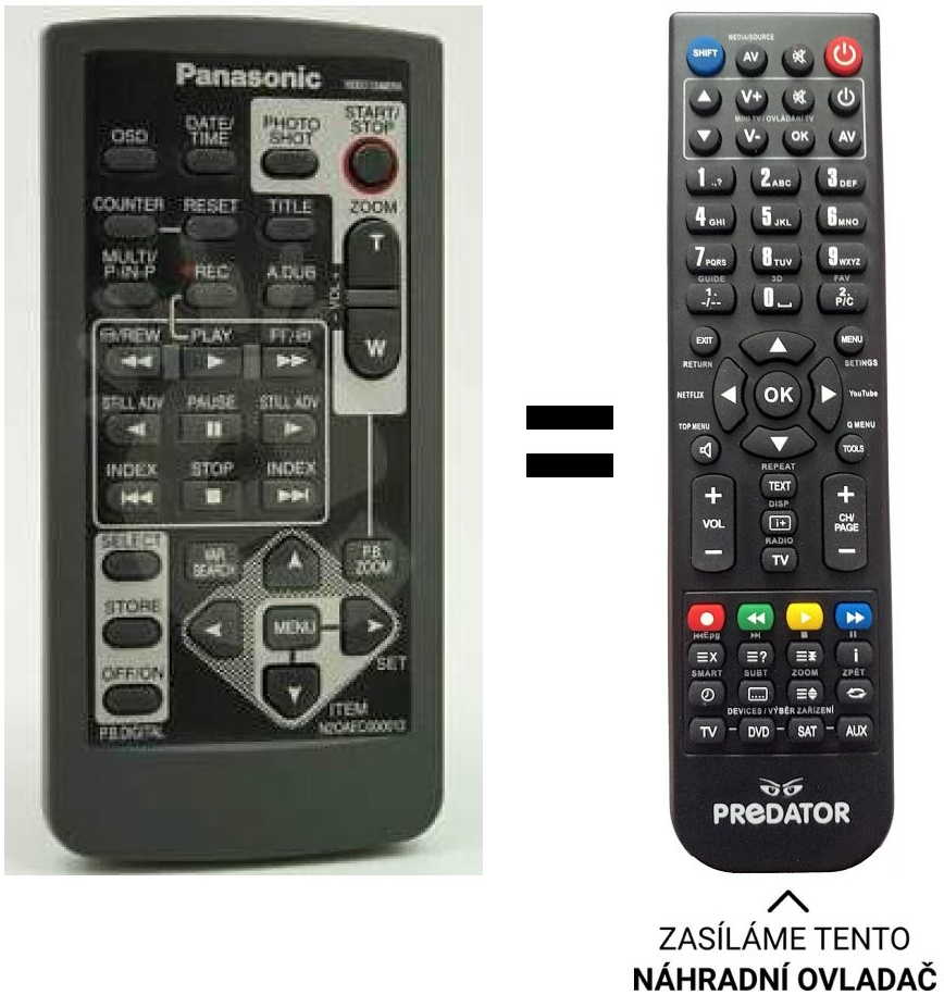 Diaľkový ovládač Predátor Panasonic N2QAEC000013