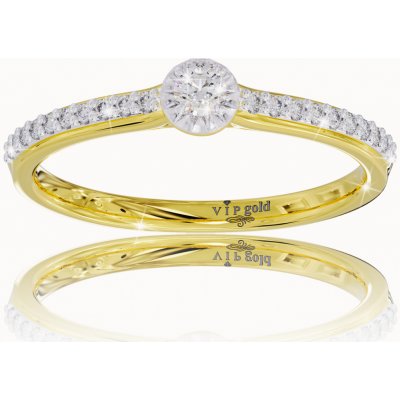 VIPgold Zásnubný prsteň s briliantmi v žltom zlate R330 48765z