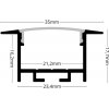 Hliníkový zápustný profil SIMPLE 21 (23,4x16,2mm) - Biely (Kompatibilné difúzory a iné montážne príslušenstvo nájdete dole pod popisom produktu)