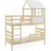 Poschodová posteľ s matracmi ERIK natural 190×90 cm borovica + domčeková nadstavba (ekologická)