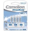 Camelion Nabíjacie AAA mikroceruzkové batérie HR03 AlwaysReady, Ni-MH batéria 4ks v balenie 800mAh - NiMH 1,2V - originálna