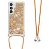 Kryt na Samsung Galaxy S25 Srdiečko so šnúrkou na krk zlatý