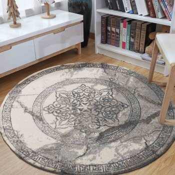 DomTextilu Štýlový sivý okrúhly koberec so vzorom mandaly 38629 198265 od  26,1 € - Heureka.sk