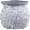 Chic Antique Šedý antik cementový obal na kvetináč so vzorom Cholet L - Ø 32*29cm - Chic Antique