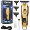 BEZDRÔTOVÝ ZASTRIHÁVAČ VLASOV A FÚZOV KEMEI BARBER USB LCD ČEPELE