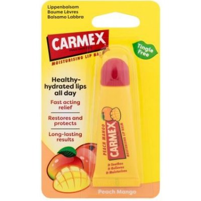 Carmex Peach Man g o Hydratačný balzam na pery s príchuťou broskyne a manga 10 g