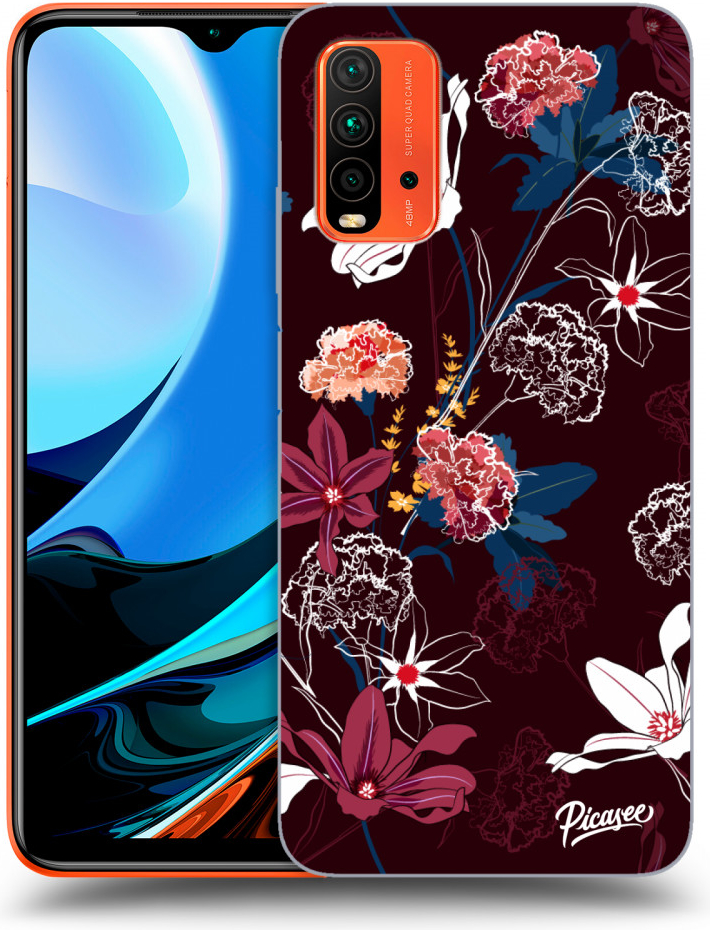 Púzdro Picasee silikónové Xiaomi Redmi 9T - Dark Meadow čierne