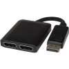 PremiumCord adaptér DisplayPort - 2x DisplayPort, rozšíření + zrcadlení obrazu, 4K*2K@30Hz (kportad17)