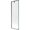 Mexen Next, vaňová zástena 1-krídlová 60 x 150 cm, fixné krídlo, 6 mm číre sklo s čiernym vzorom, čierny profil, 895-060-000-00-70-70