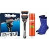 Darčeková sada Gillette Proglide Holiaci strojček, Gél na holenie 200ml + ponožky