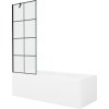Mexen Cubik obdĺžniková vaňa 160 x 70 cm s plášťom a jednokrídlovou zástenou 70 cm, čierny vzor - 550316070X9507007077