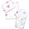 Baby Nellys Luxusní sada pro panenku 3D - zavinovačka, peřinka a polštářek, I love Girl (31024301)