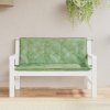 Podušky na zahradní lavici 2 ks vzor listů 120x50x7 cm textil Zelená 361694