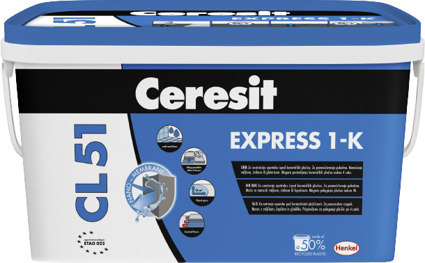 CERESIT CL 51 EXPRESS 1 K - Jednozložková hydroizolačná hmota 5 kg