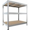 Regál do technickej miestnosti Biedrax 35 x 90 x 120 cm, pozink, 3 police MDF, nosnosť 300 kg na policu