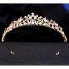 B-TOP Slávnostná pozlátená korunka do vlasov s AB kryštálmi