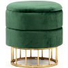 Zamatová taburetka BASKO - zelená