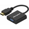 AlzaPower HDMI (M) to VGA (F) 0,18 m matný čierny APW-ADHDVG01A