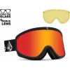 Snowboardové okuliare Volcom Footprints matte black stone | red chrome+yellow 25/26 - Odosielame do 24 hodín