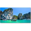 Foto obraz sklo tvrzené lode Thajsko 100x50 cm
