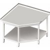Stůl přístěnný, rohový s policí 600x600x850 mm | STALGAST, 980126060 inox