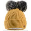 Fashionweek Dámska zimná čiapka s dvoma brmbolcami WOOL2 Farba: horčicovou, Veľkosť: Universal