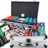 POKER SET ŽETÓNY KARTY 300 žetónov SÚPRAVA KUFOR na chipsy DO HRY