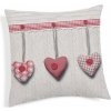 Obliečka na vankúľ Visiace srdiečka červená 40x40 cm Made in Italy, Červená