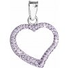 PAVONA Strieborný prívesok s krištáľmi Swarovski fialové srdce 34093.3