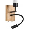 Brilagi | Brilagi - LED Flexibilná nástenná lampa NUBILA WOOD 1xE27/25W/230V + LED/3W dub/čierna | BG1564