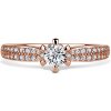 Florence Side Stones | Zásnubný prsteň so stredovým kameňom 0.25 ct, ružové zlato, s diamantmi 52