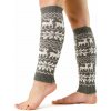 VFstyle svetlo sivé vianočné pletené návleky na nohy soby 40 cm