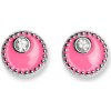 Oliver Weber Strieborné náušnice s ružovým smaltom Meliora 62258 PIN