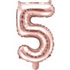 Balón fóliový 35cm číslo 5 ružové zlato